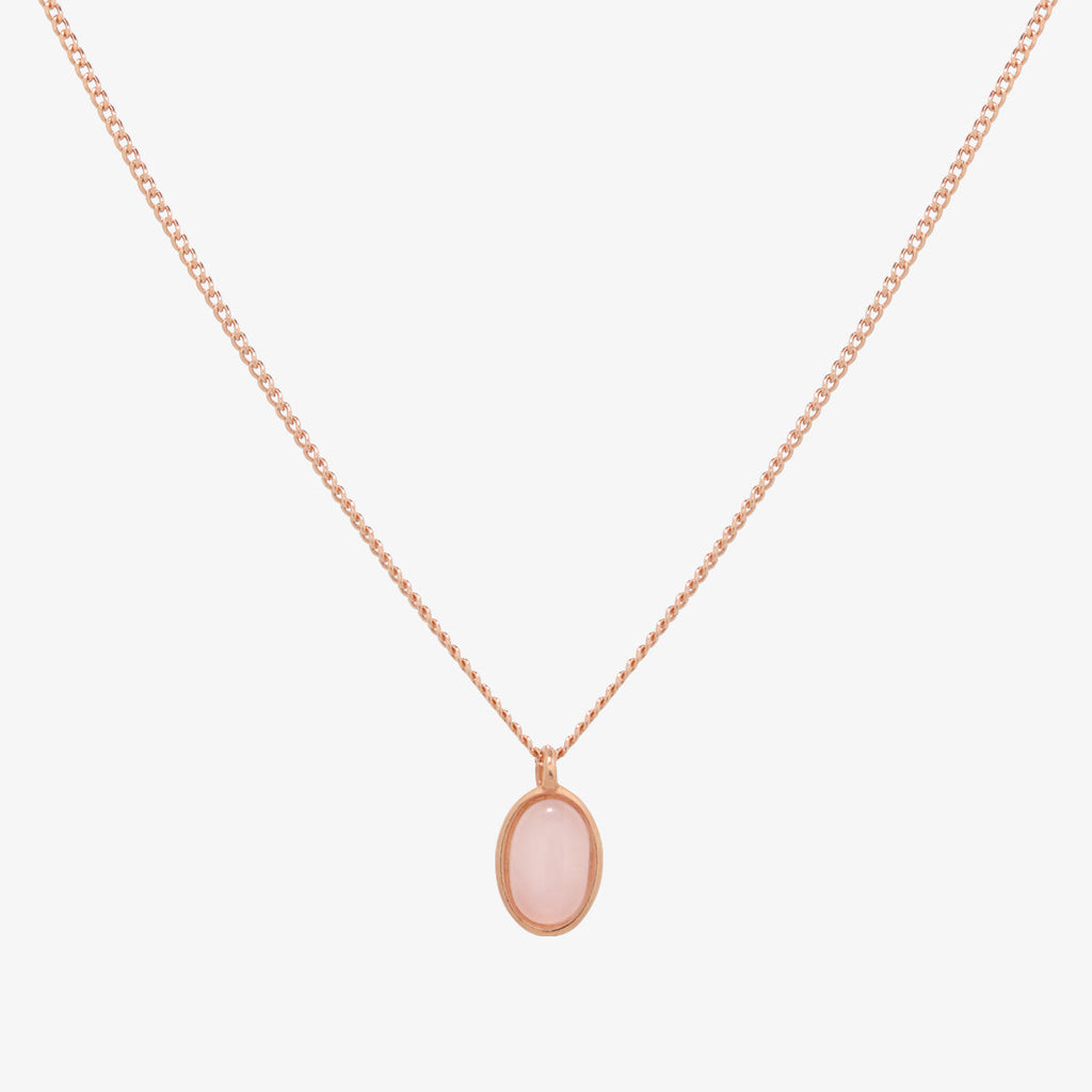 Gemstone oval pendant necklace